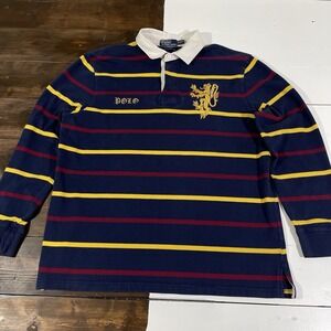 Vintage Polo Ralph Lauren Rugby Long Sleeve Polo Men's Size 2XL Lion Crest Rare